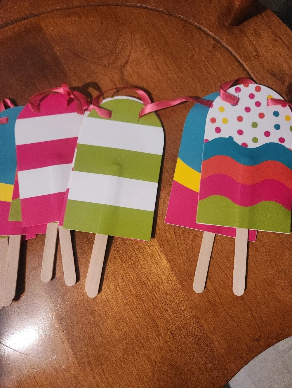 Colorful Popsicle Party Favor Garland - Pink & Green